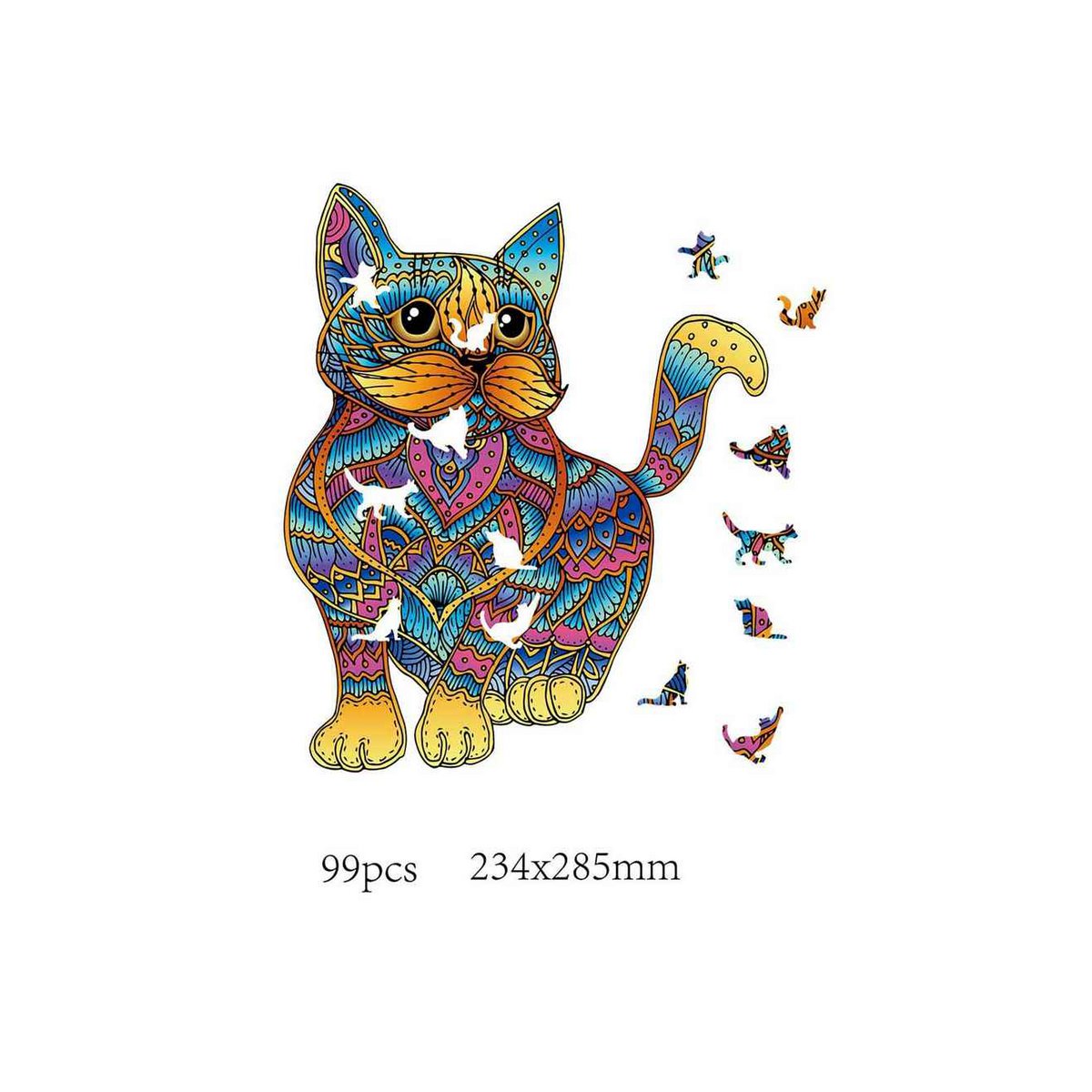 Logica Giochi Mandala Houten Legpuzzel Kat/ Cat
