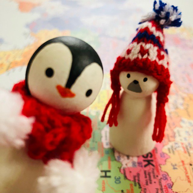 Luna-Leena 2x pinguïn houten kegelpop - Handgemaakt in Nepal en Nederland