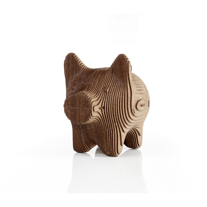 Eco Wood Art (EWA) 3D Houten Bouwset Spaarpot Varkentje/Pig, 3779, 16,3x10,4x13,9cm