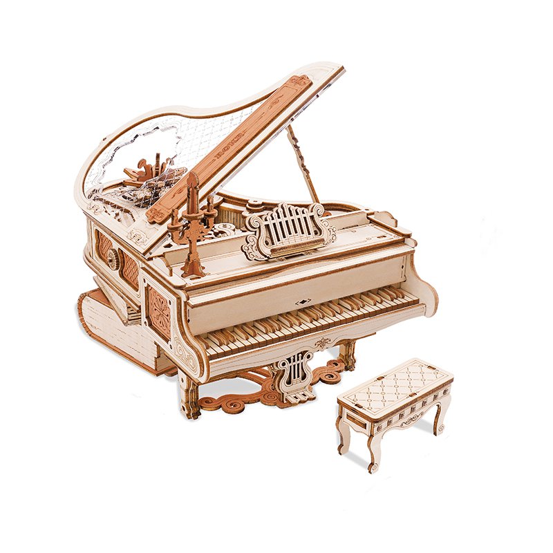 Robotime, Muziekdoos Hout DIY 3D Magic Piano, AMK81, 14x12,5x17c