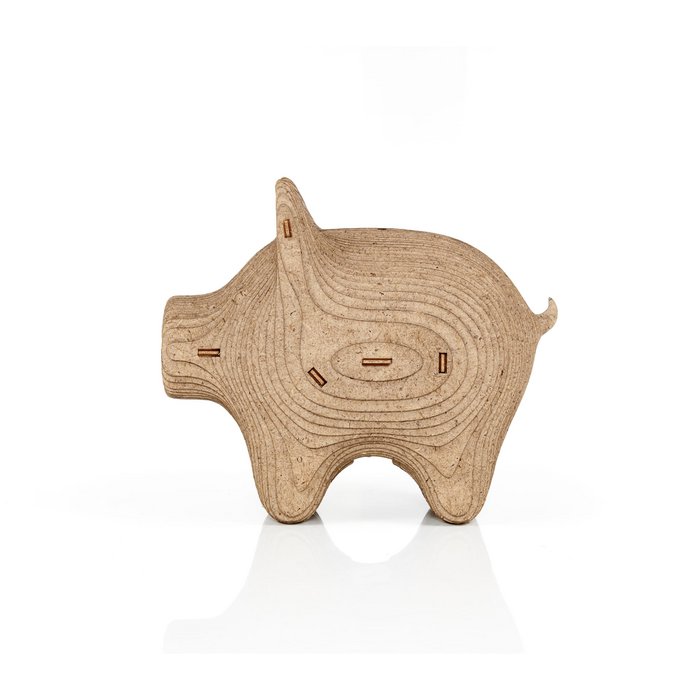 Eco Wood Art (EWA) 3D Houten Bouwset Spaarpot Varkentje/Pig, 3779, 16,3x10,4x13,9cm