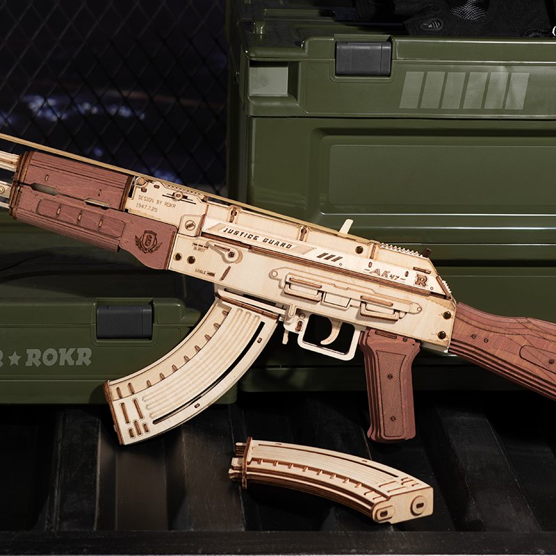 Robotime, 3D Houten Puzzel AK-47 Assault Rifle