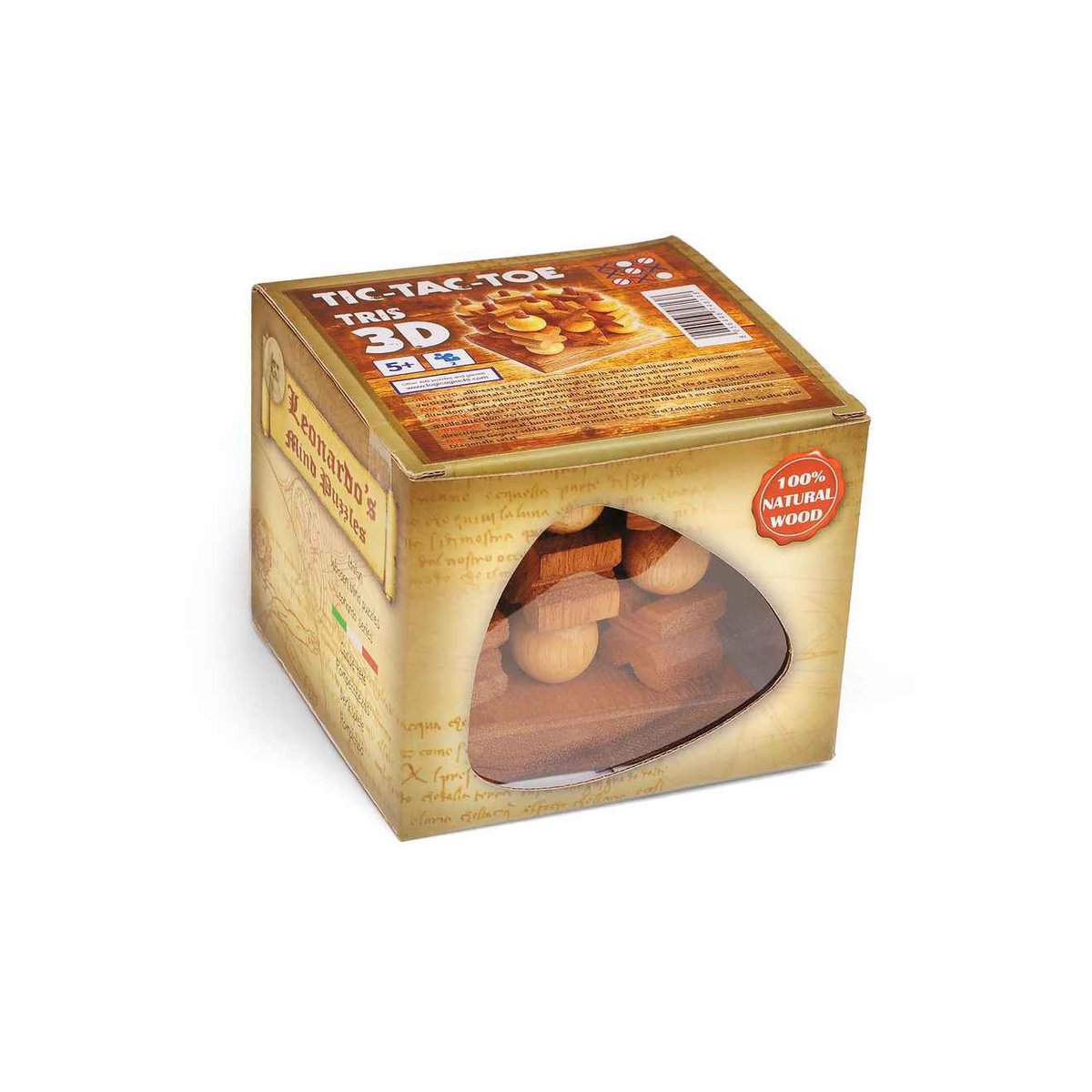 Logica Giochi Spel Houten 3D Tic Tac Toe, LG138, 10,5x10,5x10cm