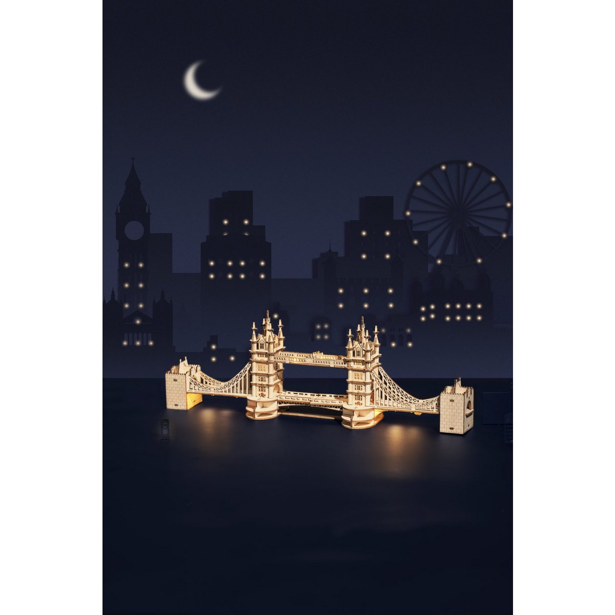 Robotime, 3D Houten Puzzel, Tower Bridge incl. verlichting