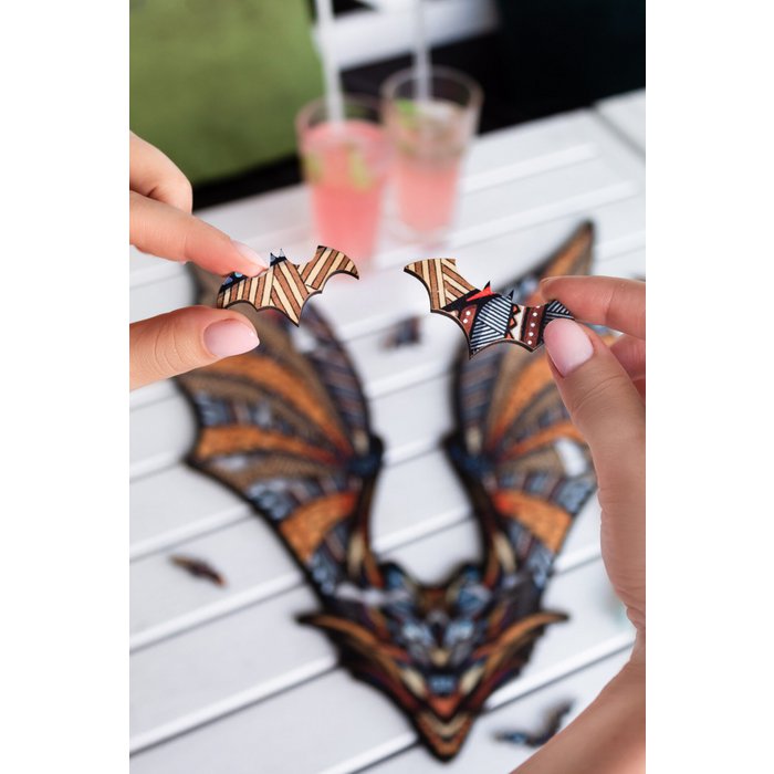Eco Wood Art (EWA) Houten Legpuzzel Vleermuis/ Bat, Size M