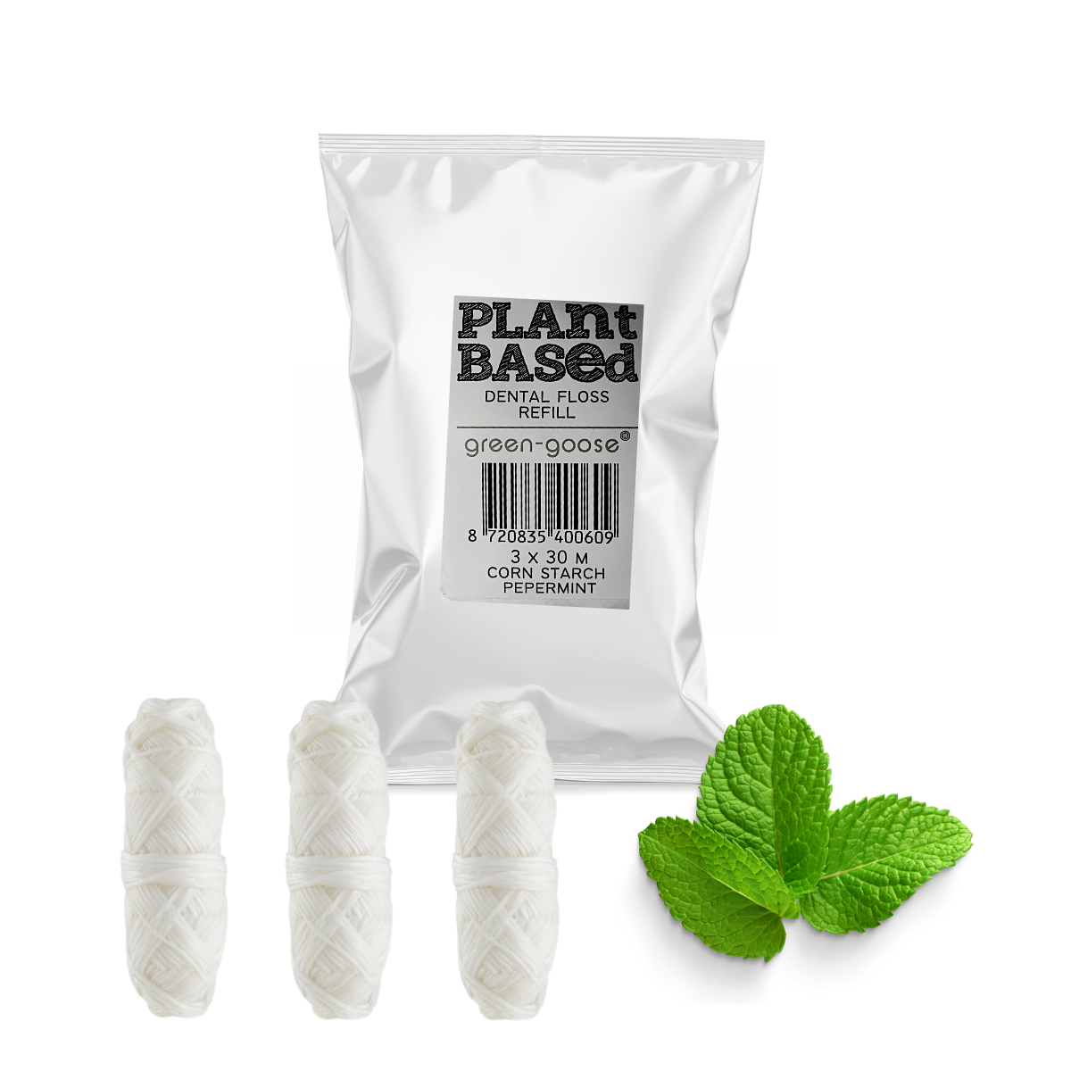 green-goose Bio-based Flosdraad | Met 3 Navullingen | Mint