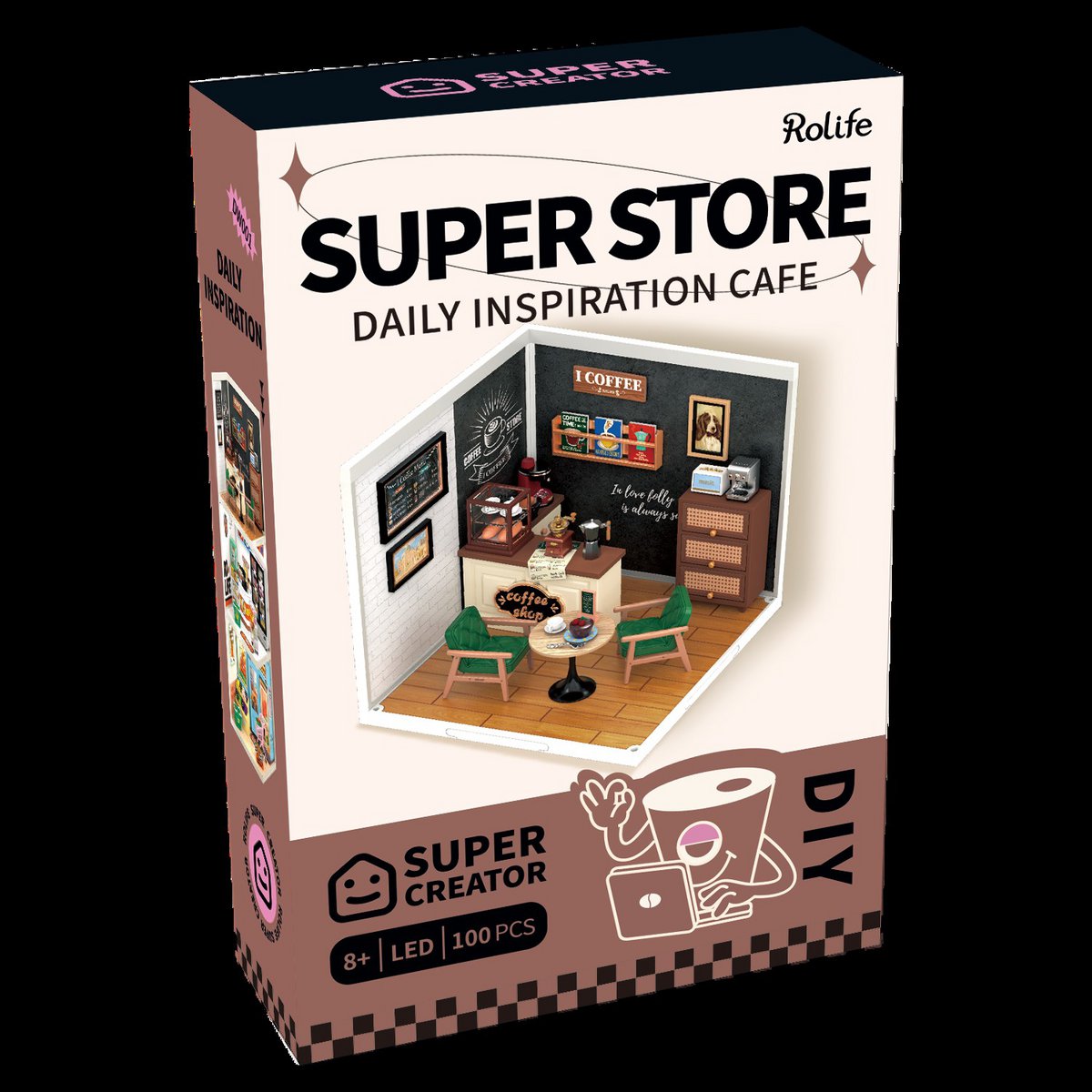 DIY Huisje Super Store Daily Inspiration Café, Robotime