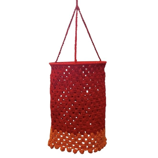 Luna-Leena Lampion Crochet - Rood - Organisch katoen - Handhaak in Nepal