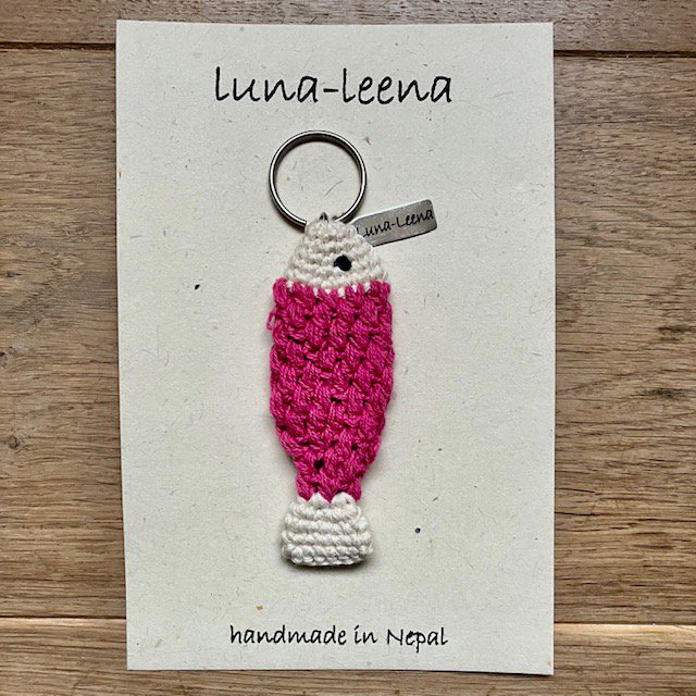 Luna-Leena Keychain Fish - Organic Cotton - Handgehaakt in Nepal