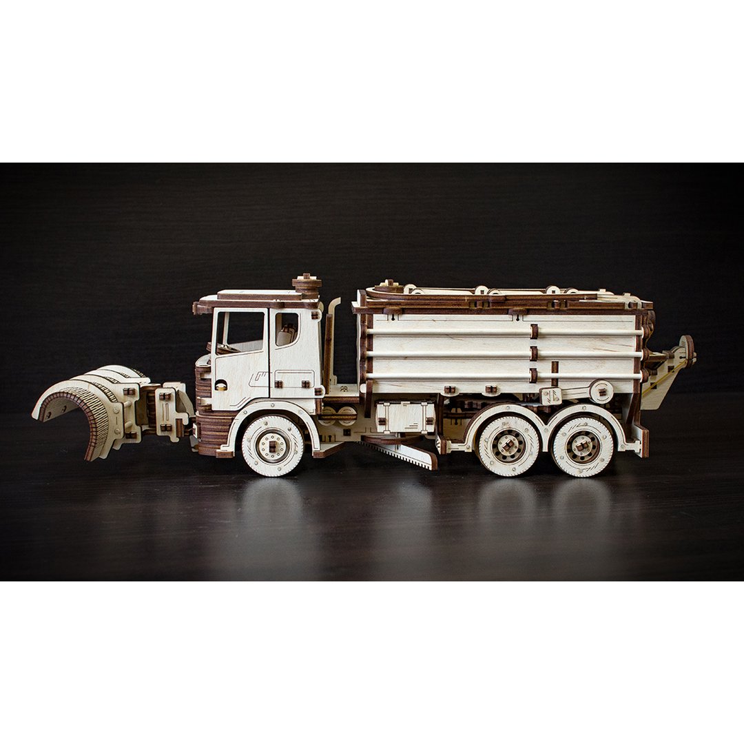 Eco Wood Art (EWA) 3D Mechanische Houten Puzzel Snowtruck