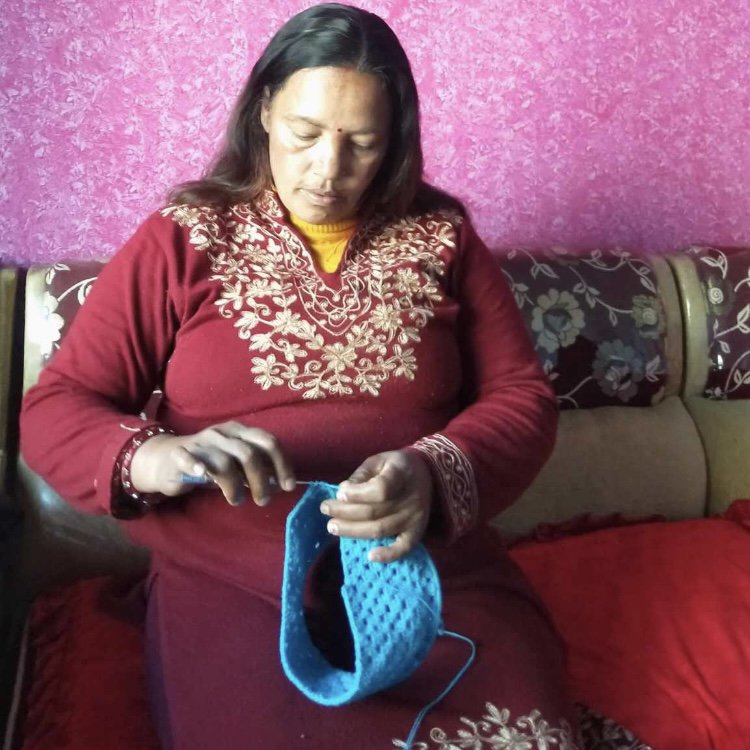 Luna-Leena Lampion Crochet - Turquoise - Organisch katoen - Handhaak in Nepal
