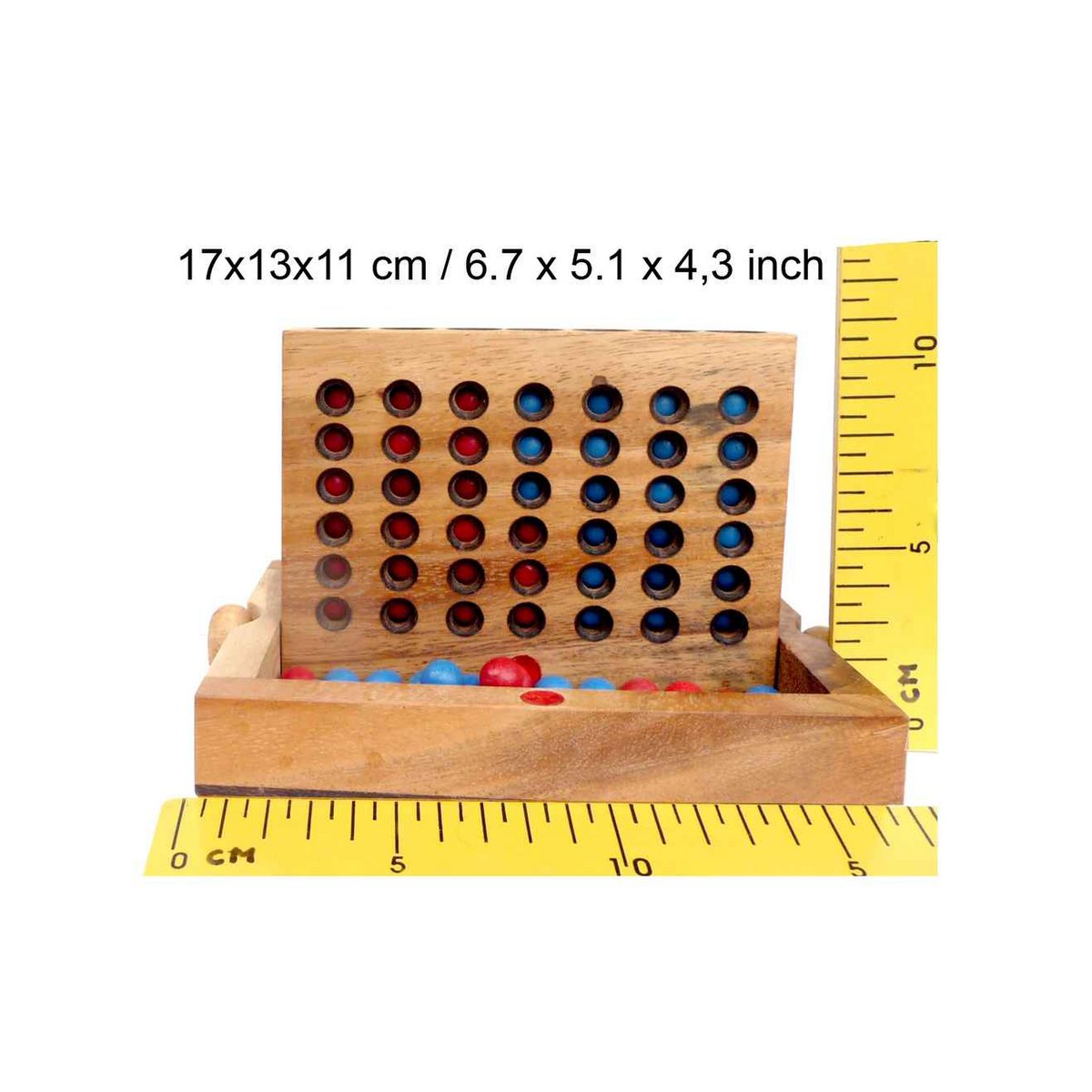Logica Giochi Houten Bordspel 4 op één Rij, LG139, 19x15,5x4cm