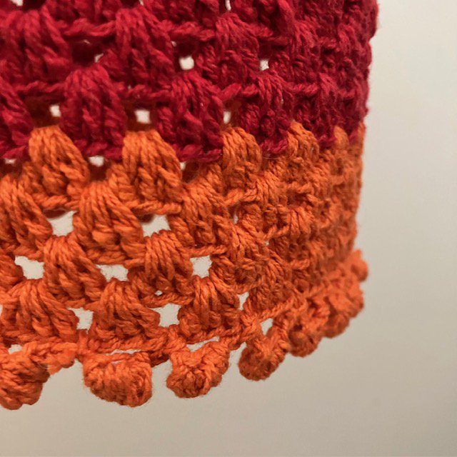 Luna-Leena Lampion Crochet - Rood - Organisch katoen - Handhaak in Nepal