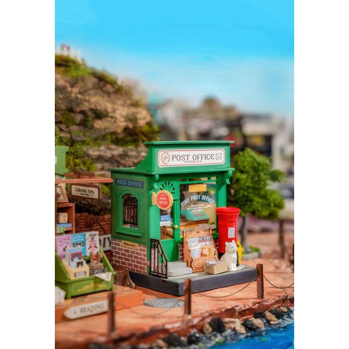Robotime, DIY Huisje Centry Post Office,DS037, 9,5x9,5x12cm
