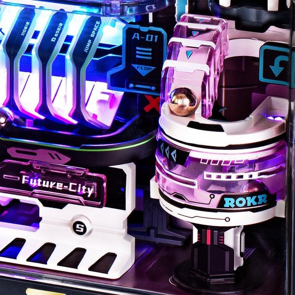 Robotime, Sorry niet storen! 3D DIY Houten Modelbouwpakket Marble Run, The Future City.