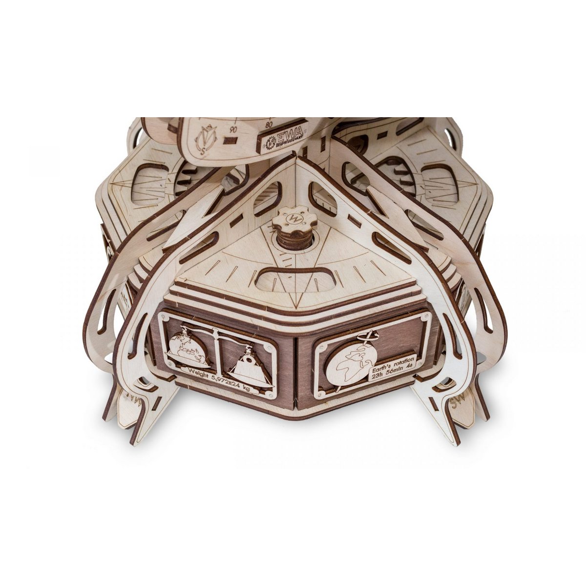 Eco Wood Art (EWA) 3D Mechanische Puzzel Globe Bruin