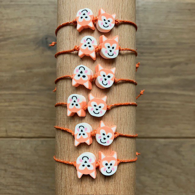 Luna-Leena - Kinderarmband - Vos - Oranje - Handgemaakt in Nepal