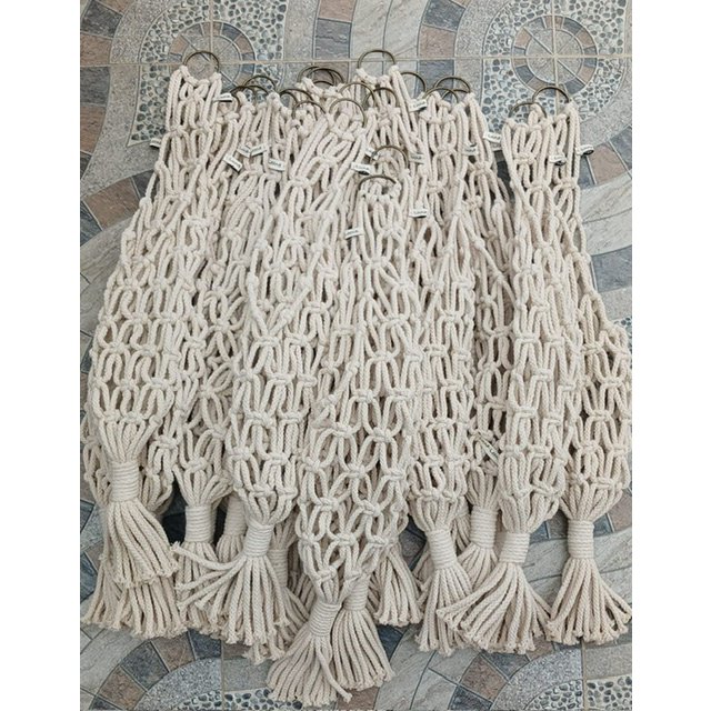 Luna-Leena opberghanger macramé gebroken wit - Katoen - Handgemaakt in Nepal