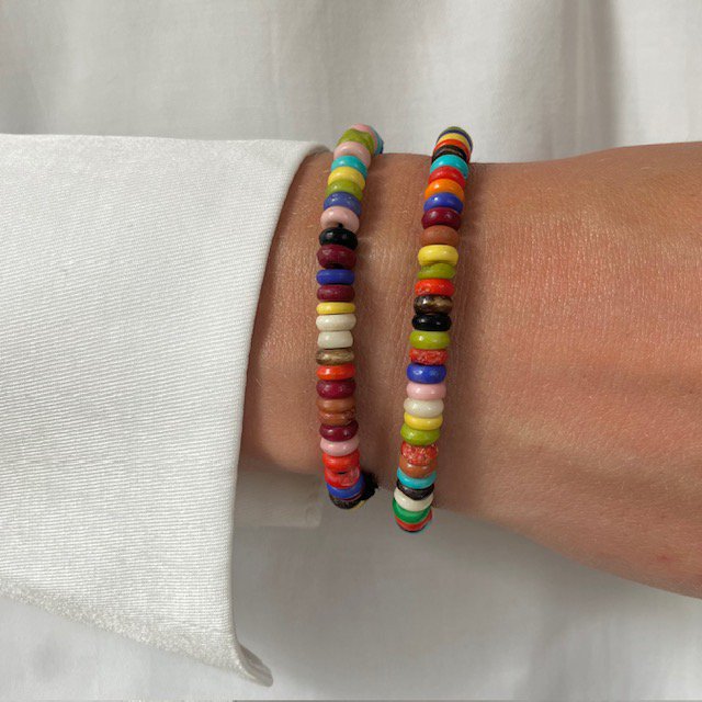 Luna-Leena armband - gerecyclede kralen - Multicolored - Handgemaakt in Nepal