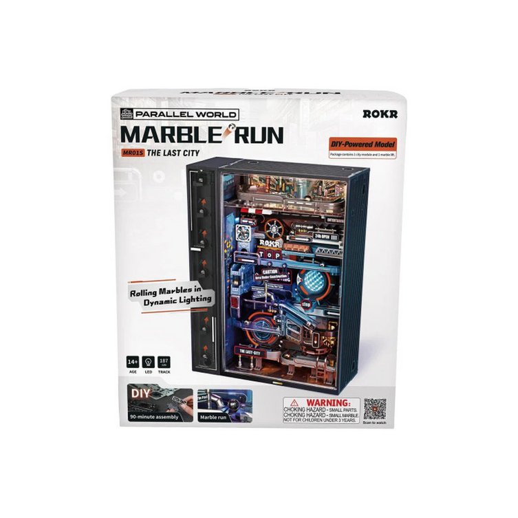 Robotime, 3D DIY Houten Modelbouwpakket Marble Run, the Last City, MR01S, 18x7,7x23,1cm
