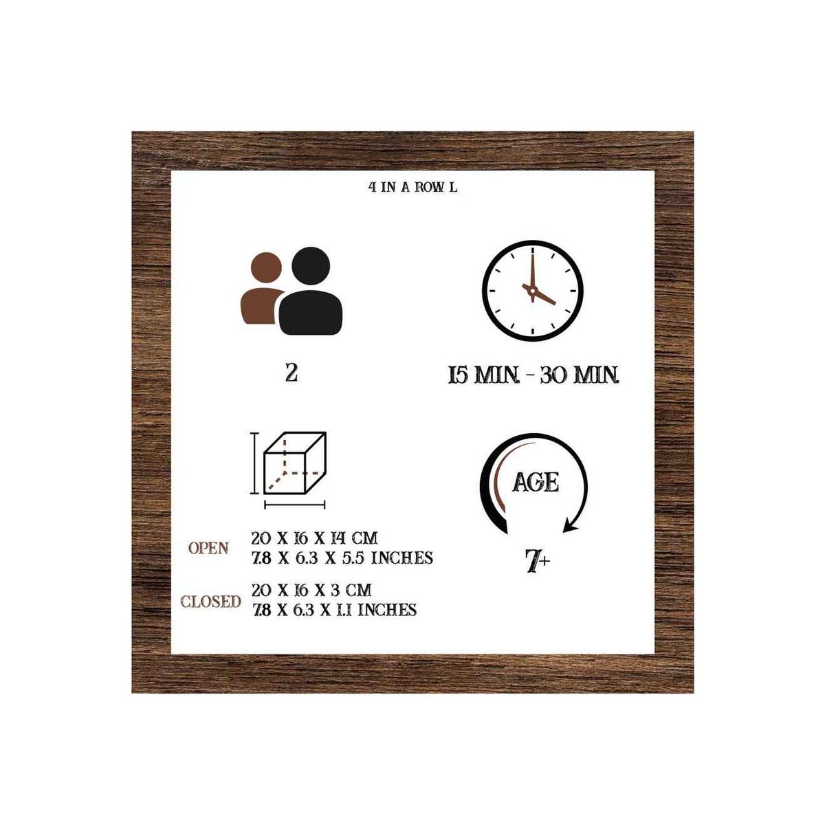 Logica Giochi Houten Bordspel 4 op één Rij, LG139, 19x15,5x4cm