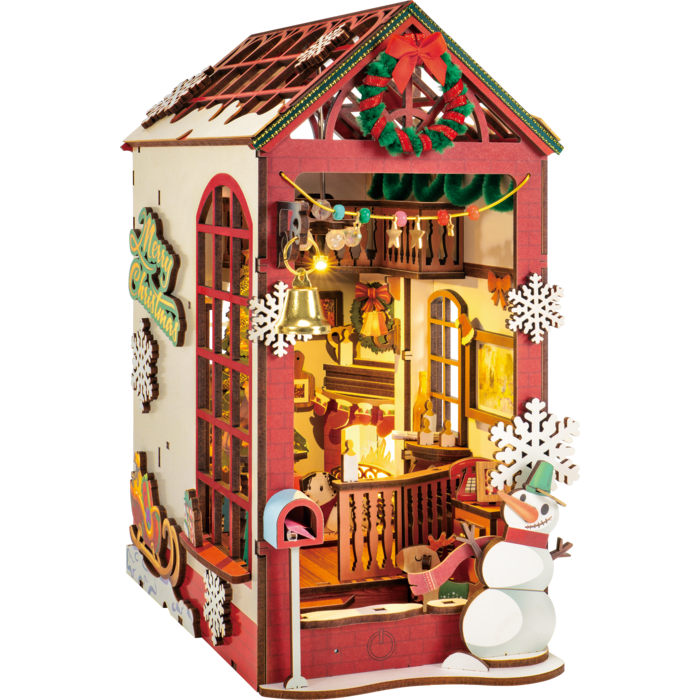 DIY Book Nook Boekensteun Christmas Indoor Scene, Robotime, TGC07, 21,8x13,6x24,7 cm