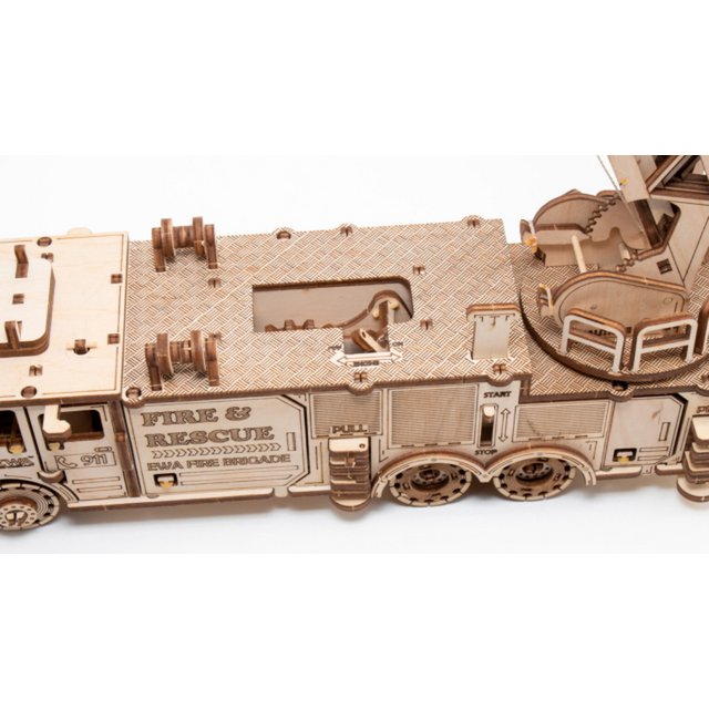 Eco Wood Art (EWA) Mechanische Puzzel Firetruck
