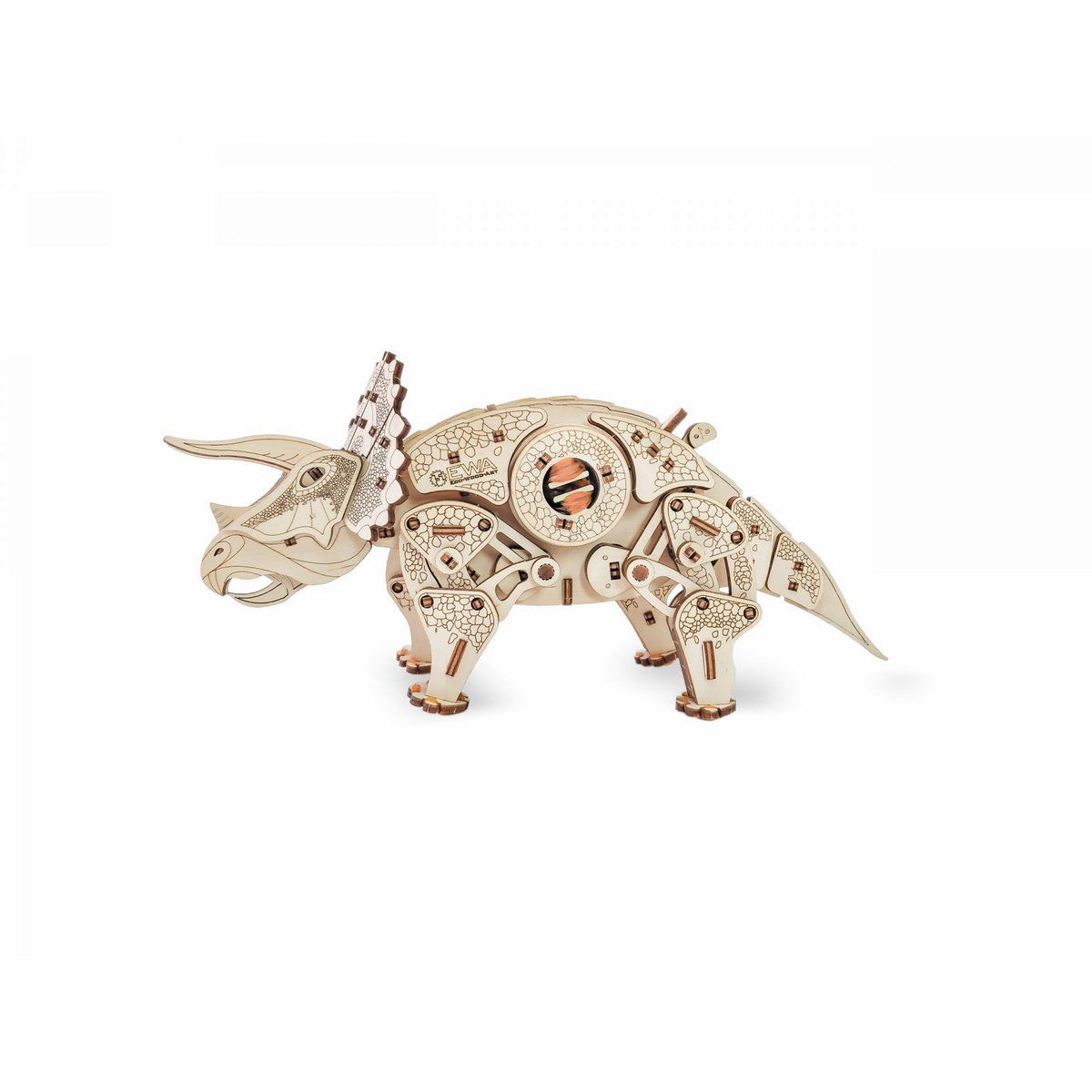Eco Wood Art (EWA) 3D Mechanische Houten Puzzel Triceratops