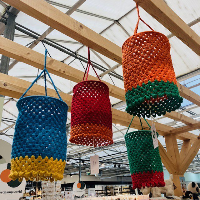 Luna-Leena Lampion Crochet - Rood - Organisch katoen - Handhaak in Nepal
