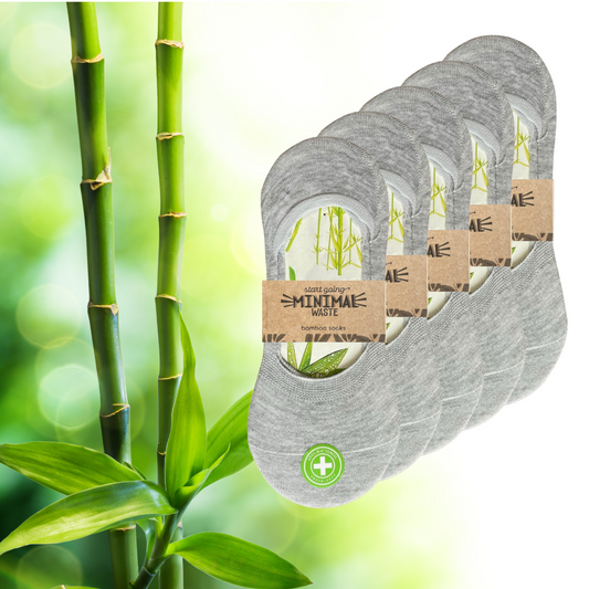 green-goose Bamboe Dames Footies - 5 paar - 85% Bamboe - Grijs - Maat 35-39