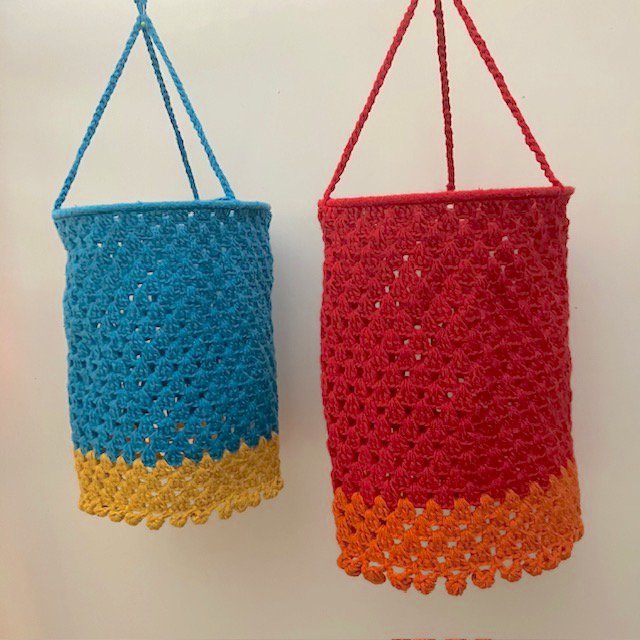 Luna-Leena Lampion Crochet - Turquoise - Organisch katoen - Handhaak in Nepal