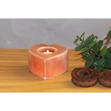Waxinehouder Himalaya Zout, Hart, Himalaya Salt Dreams, 6 cm hoog