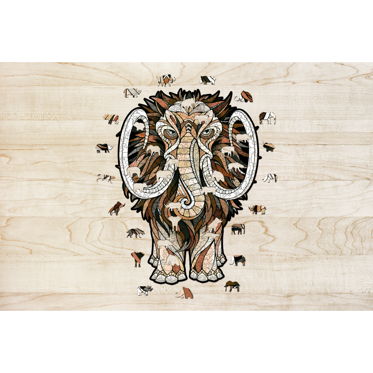 Eco Wood Art (EWA) Houten Legpuzzel Mammoet/ Mastodon, Size L