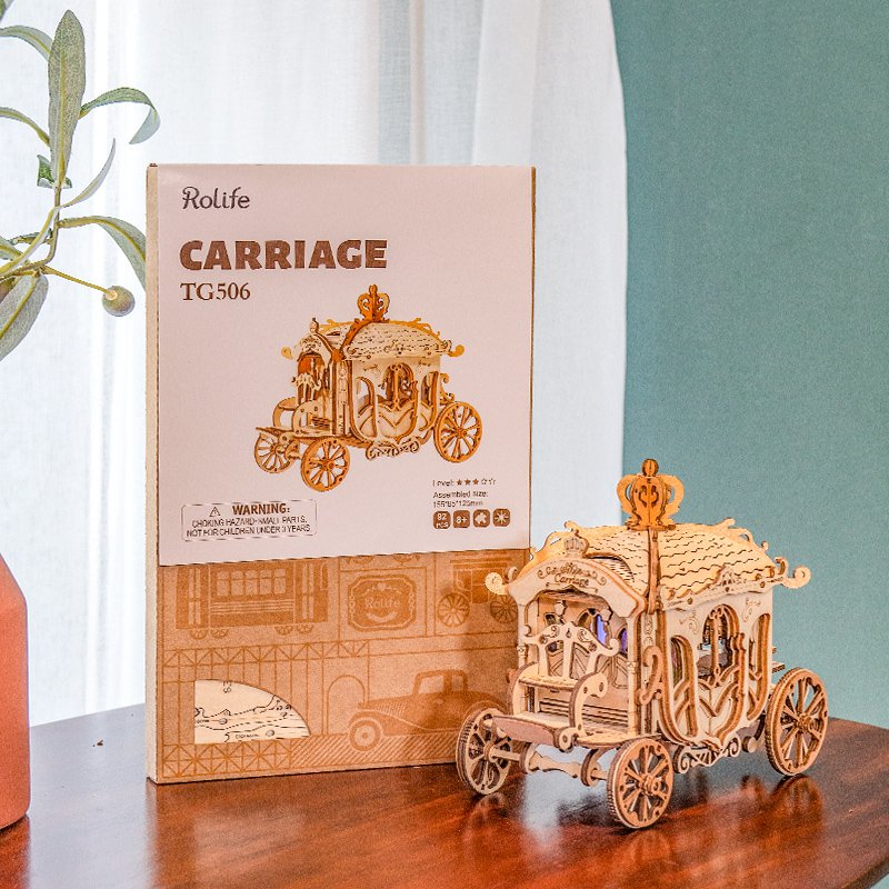 Robotime, 3D Houten Puzzel Carriage