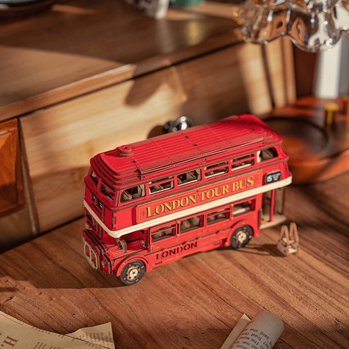 Robotime, Puzzelen was nog nooit zo leuk dan met deze 3D Houten Puzzel London Tour Bus