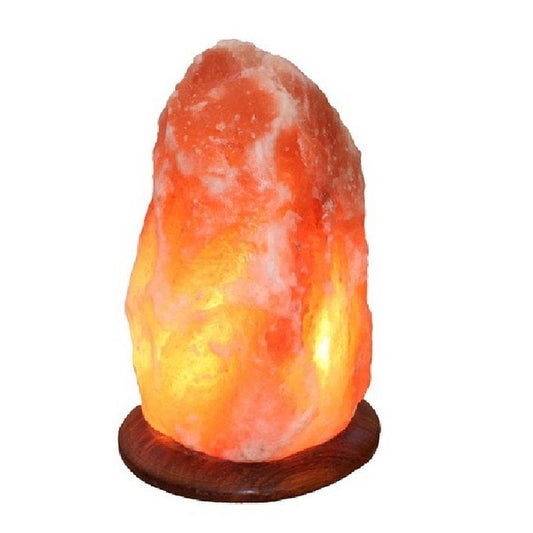 Himalaya Zoutlamp met Houtenvoet - Himalaya Salt Dreams, 31 cm hoog