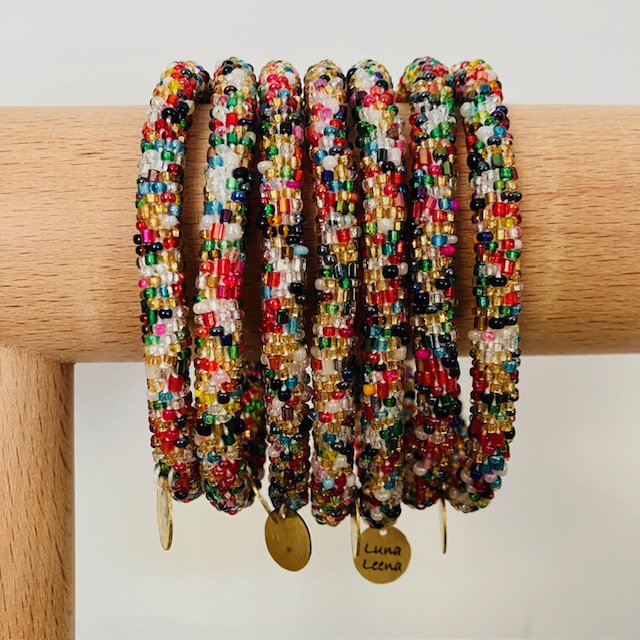 Luna-Leena kralen armbandroll - Multicolor - Volwassen - Handgehaakt in Nepal