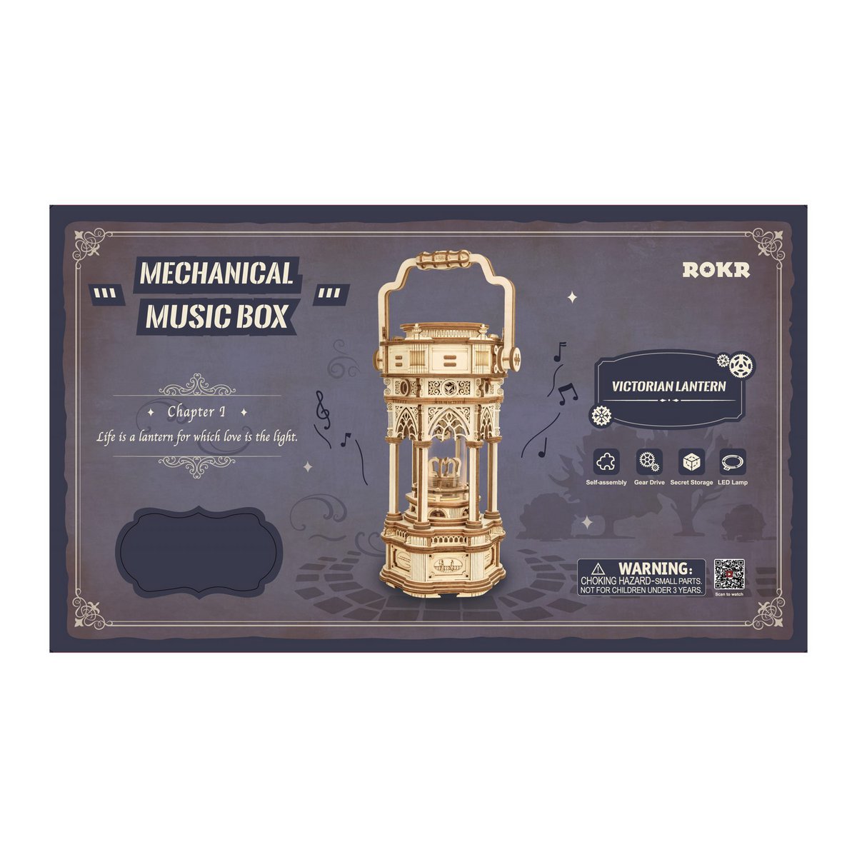 Robotime, Muziekdoos Hout DIY 3D Puzzel Victorian Lantern
