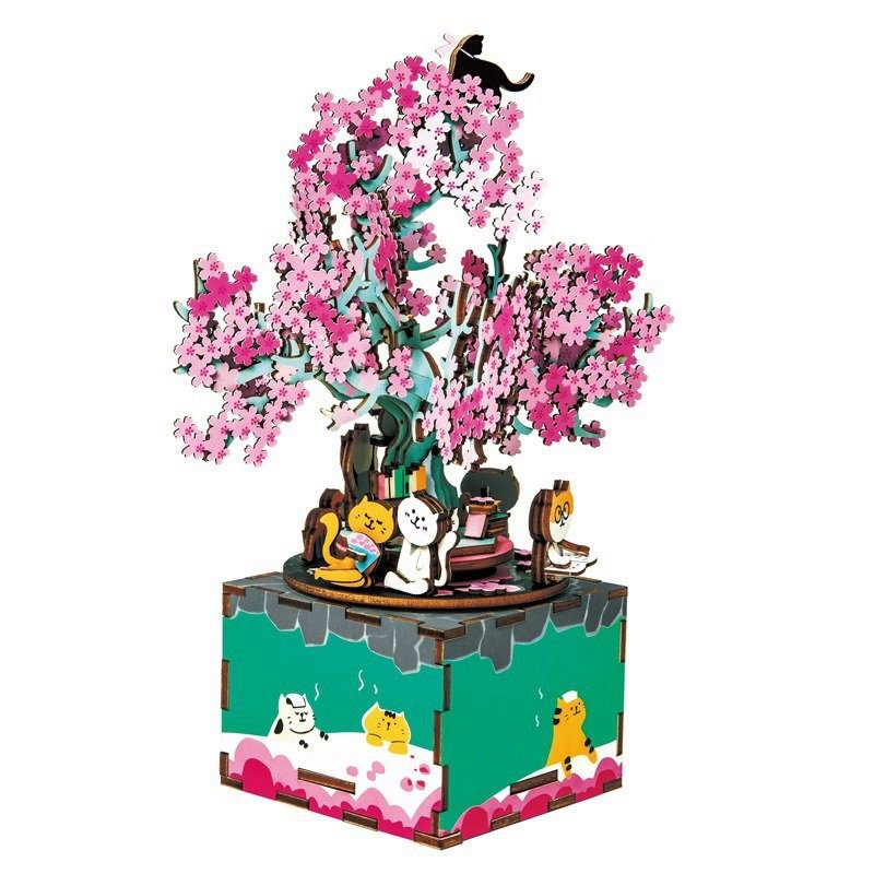 Robotime 3D Puzzle Music Box Cherry Blossom Tree