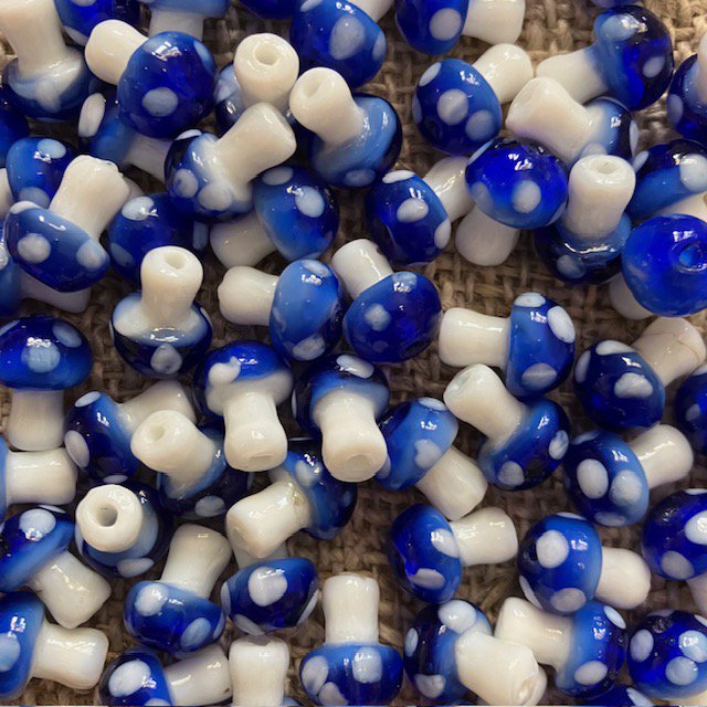 Luna-Leena kinderarmband paddestoel blauw - handgemaakt in Nepal
