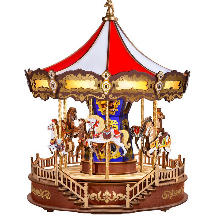Robotime, Muziekdoos Hout DIY Classic Carousel, AMC01, 25,5x25,7x29,5cm