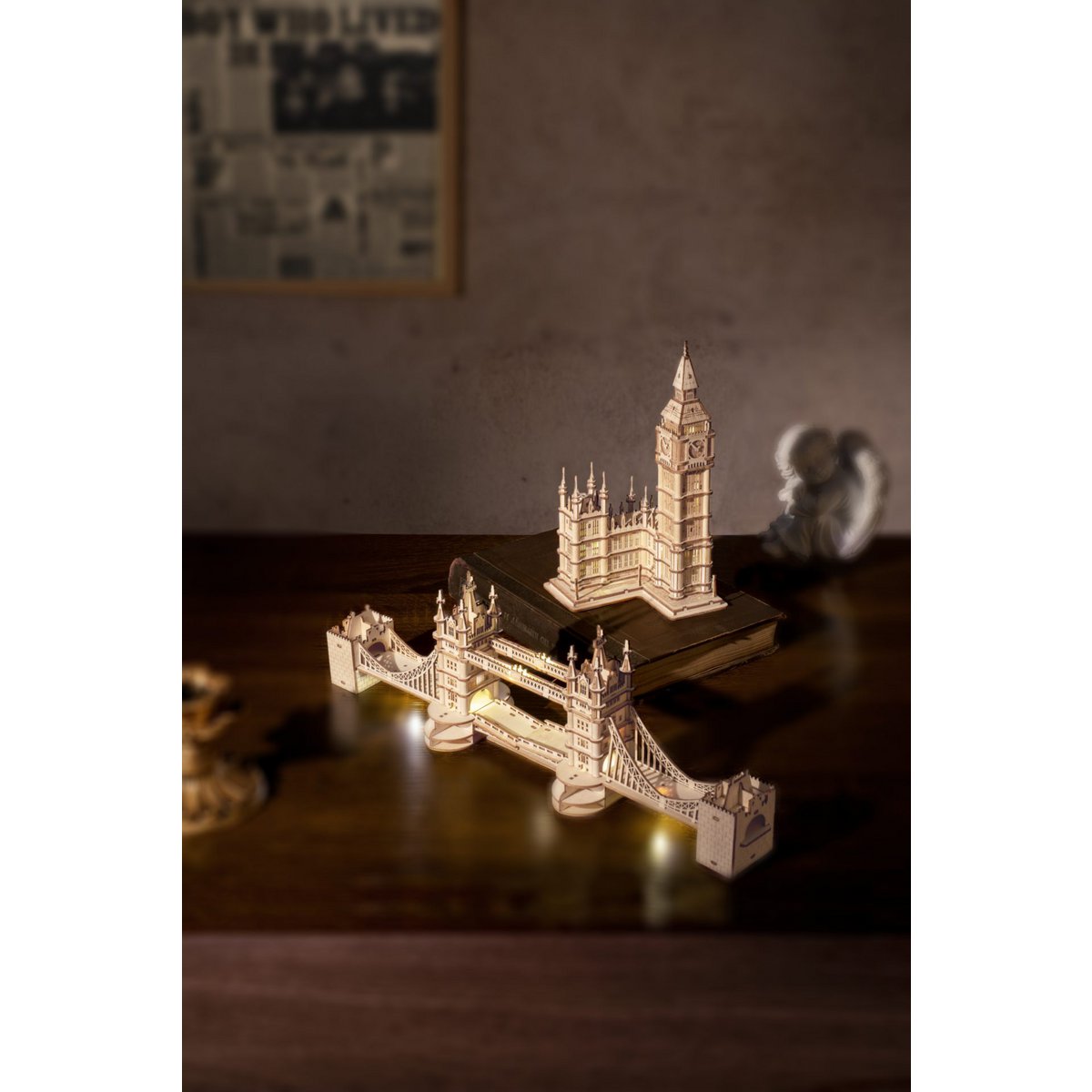 Robotime, 3D Houten Puzzel, Tower Bridge incl. verlichting