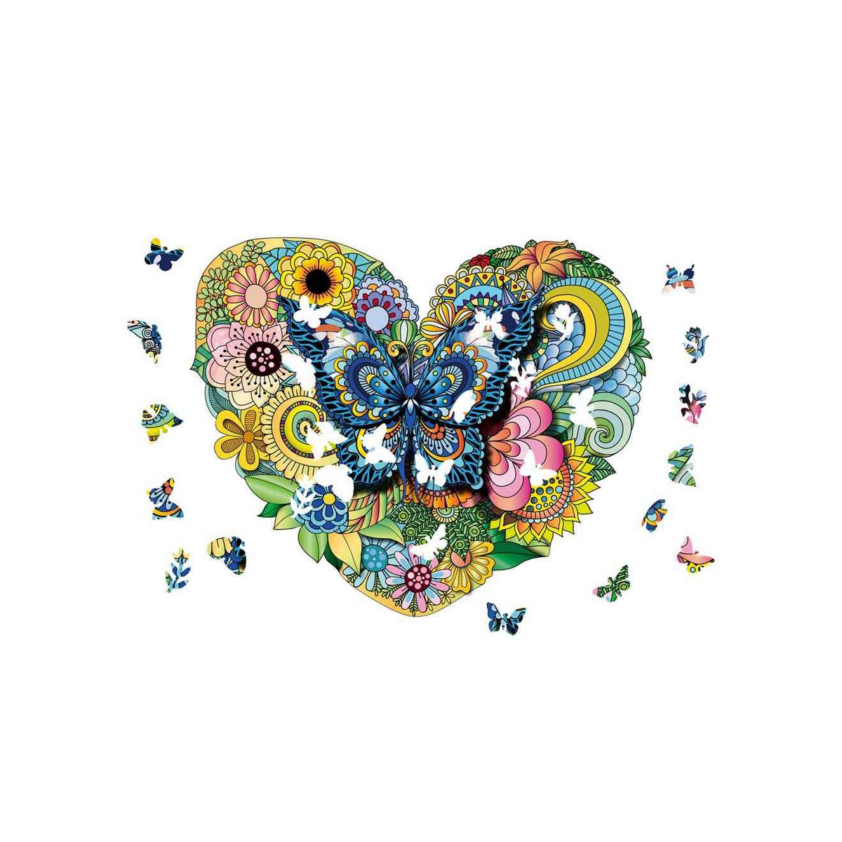 Logica Giochi Mandala Houten Legpuzzel Vlinder/ Butterfly in Hart
