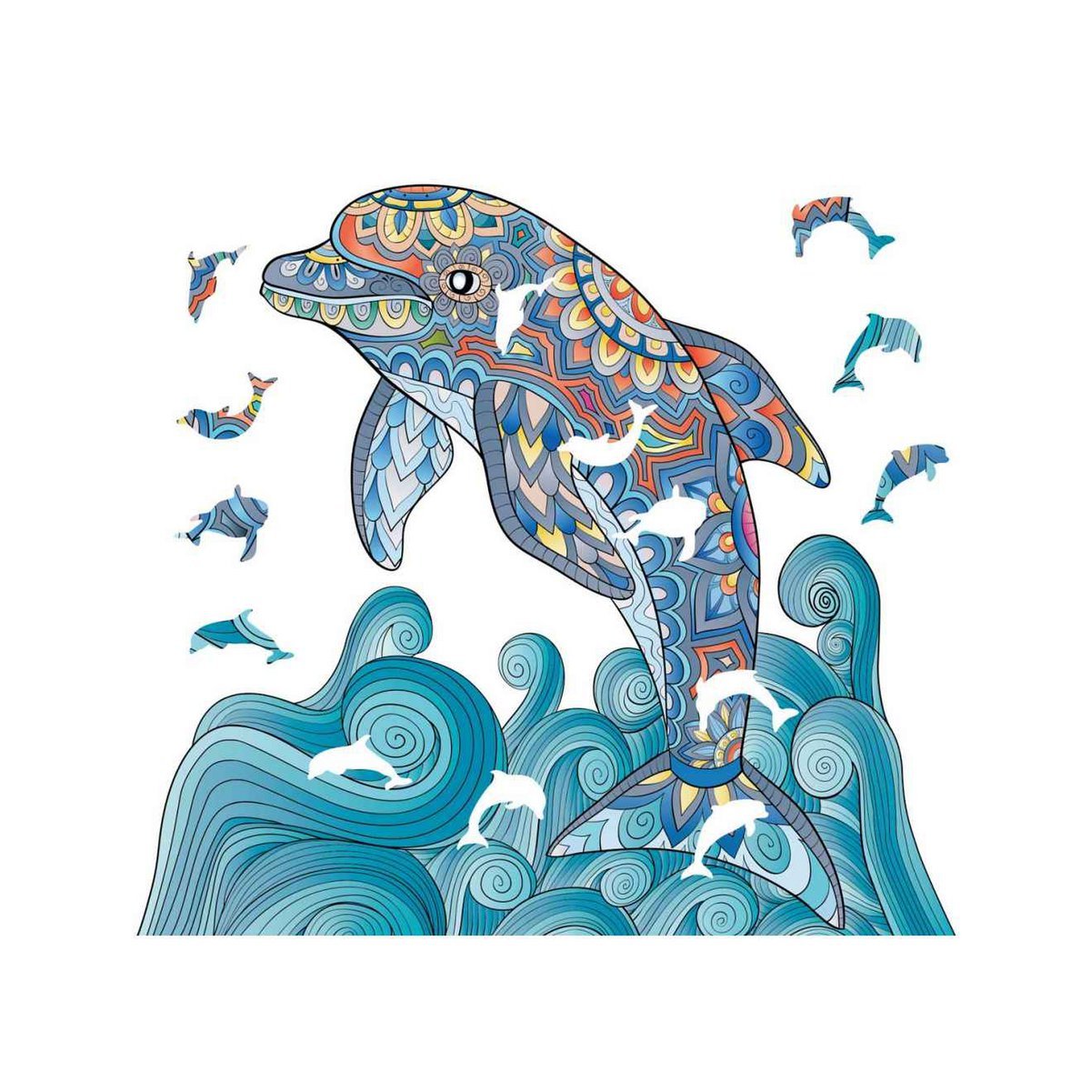 Logica Giochi Mandala Houten Legpuzzel Dolfijn/ Dolphin