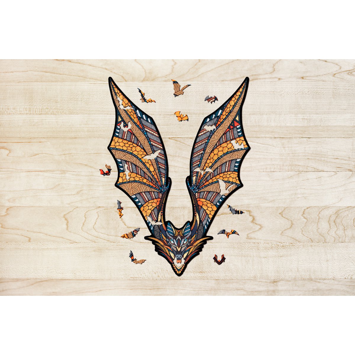 Eco Wood Art (EWA) Houten Legpuzzel Vleermuis/ Bat, Size M