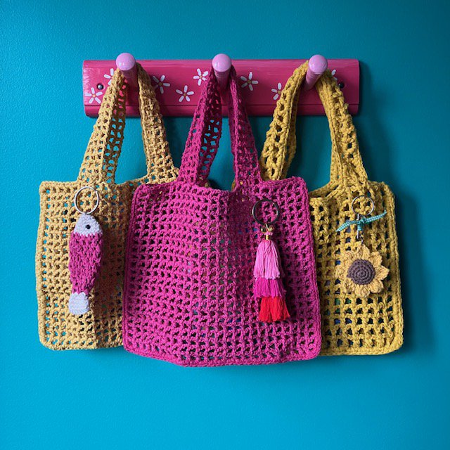 Luna-Leena Keychain Tassels Rood - Organisch katoen - Handgemaakt in Nepal