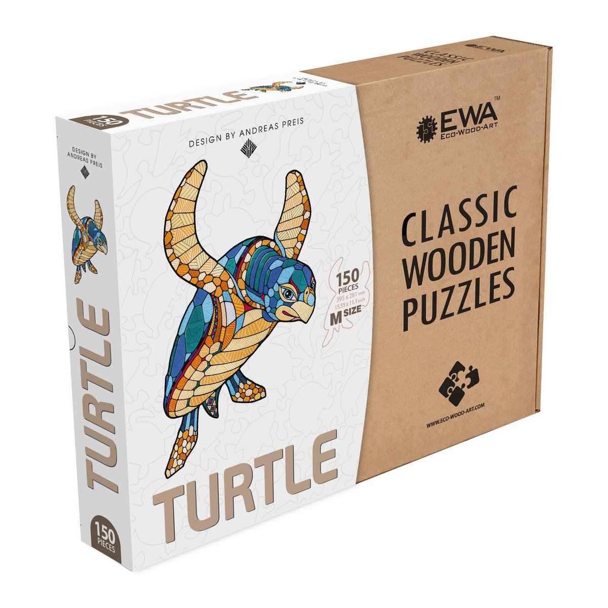 Eco Wood Art (EWA) Houten Puzzel Schildpad/ Turtle