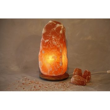 Himalaya Zoutlamp met Houtenvoet - Himalaya Salt Dreams, 31 cm hoog