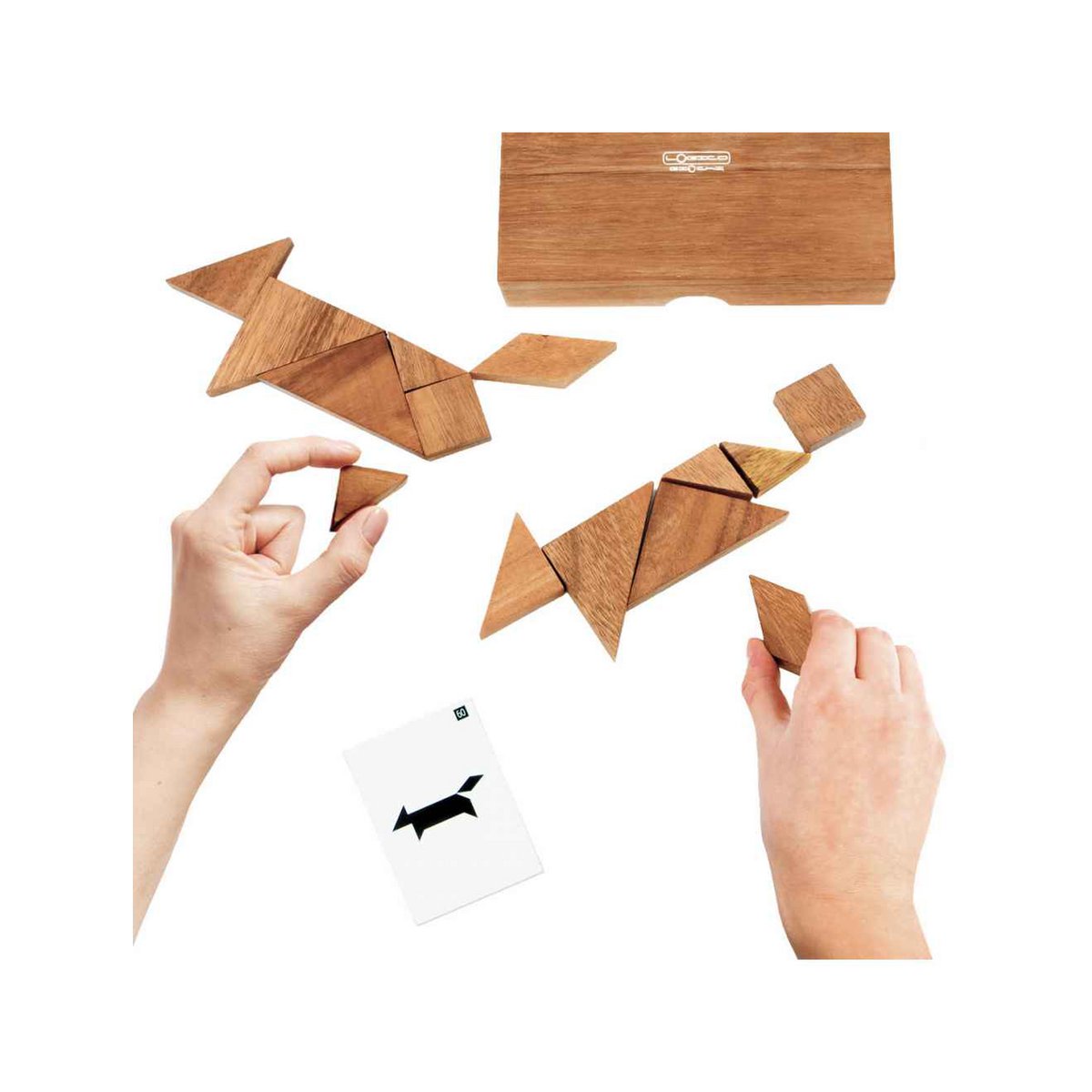 Logica Giochi Houten spel Dubbele Tangram, LG301, 20x12x4cm
