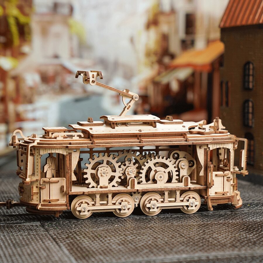 Robotime, Houten Puzzel 3D Classic City Tram, LK801, 24,7x16,5x28,7cm